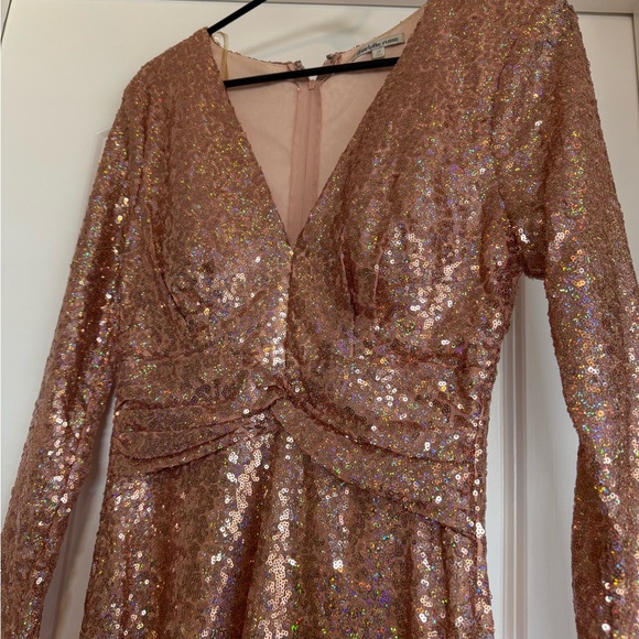 Sequin Peach Midi Charlotte Russe Dress! - Picture 4 of 6